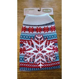 LAKE & TRAIL SNOWFLAKE DOG APPAREL SWEATER CHRISTMAS MEDIUM M NEW 15-30 LBS