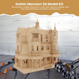 Bird's Wood Shack Gothic Mansion Model Kit - 3D Wooden Puzzle for Adults - Easy to Assemble - DIY Craft Kit - Scale 1:24