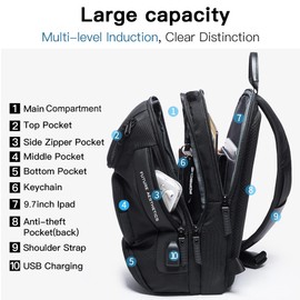 BANGE Sling Bag, Waterproof Crossbody Backpack, Shoulder Bag for Men