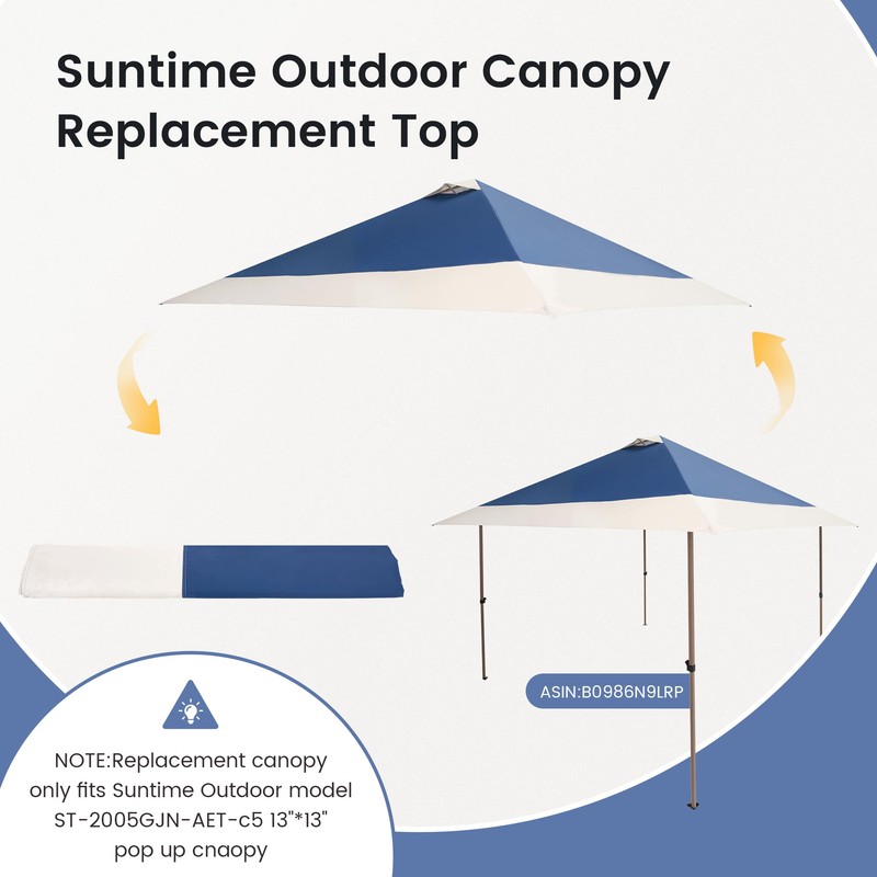 13x13 Canopy Replacement Top Cover with Air Vent Silver Coated