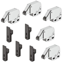 Gedotec Furniture Catch Cabinet Spring Catch Drawers Push Lock Mini Latch Door Catch Nickel-Plated Steel – Roll Black | Pack of 5 – Catch with Counterpart
