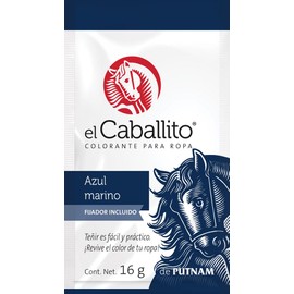 el Caballito, el único Colorante en Polvo para ropa color Azul marino ¡Revive y cambia el color de tu prenda favorita! Sobre con 16g