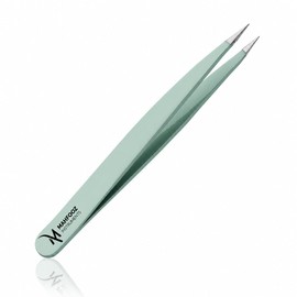 Pointed Tweezers for Eyebrow, Ingrown Hair, Splinter, Blackhead & Tick Removal for Men & Women – Mint Green by Mahfooz Instruments