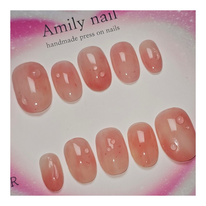  Peach [Handmade Nail Tip] Emily Nail - White Peach