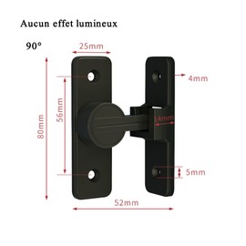 NIYATA 5 Pcs Black Illuminated 90 Degree Door Hook Lock Sliding Door Latch Suitable for Doors and Windows