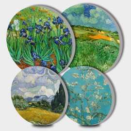 Tucocoo Classic Van Gogh Electric Stove Burner Covers, Set of 4 Round Stove Burner Covers, 8 Inches and 10 Inches, Gas Stove Burner Covers, Metal Stove Burner Cover, Kitchen Cooktop Decorative
