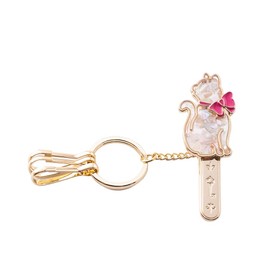 3 carat Bag Key Clip, Shell / Cat Sideways Orientation, White, Black, Pink, Cat Goods, Keychain, 2 Seconds to Find Your Keys, Stylish, Popular Gift, white