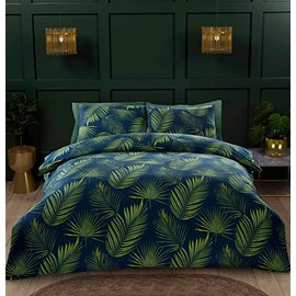 Rapport Home Microfibre Palma Tropical Leaves Duvet Cover Set Single Green