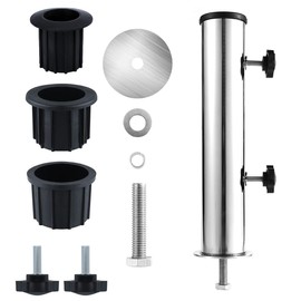 Namvo Patio Umbrella Pole Mount Stand Tube Kit with 3 PVC Insert Tube Sleeves in Sizes for Outdoor Garden Backyard Pool