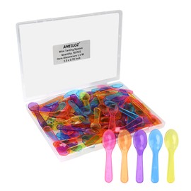 AMEILOZ 3" Mini Tasting Spoons Colored Disposables Small Taster Spoon, Tiny Dessert Spoon Assorted Ice Cream Spoons Multi-Color (1 Pack of 50 PCS)