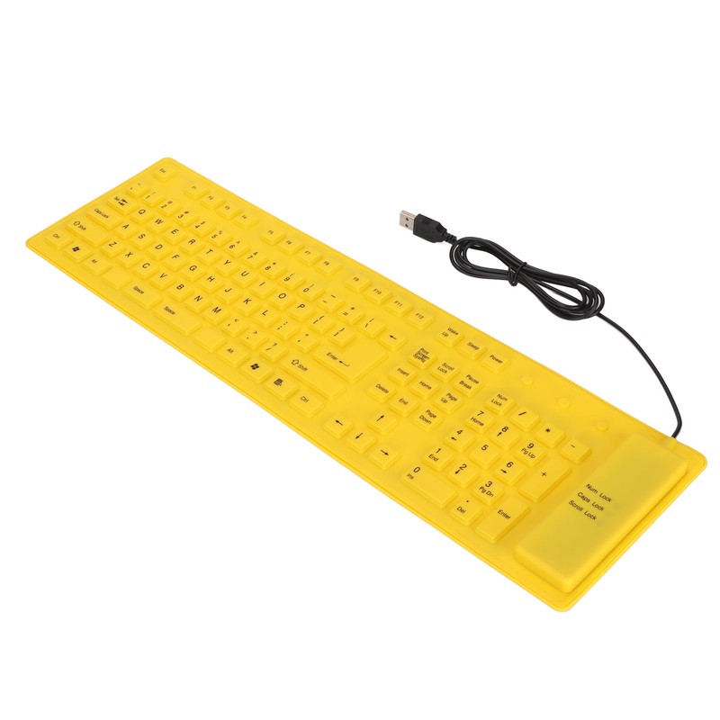 Foldable Silicone Keyboard 108 Keys Silicone Foldable USB Wired Waterproof