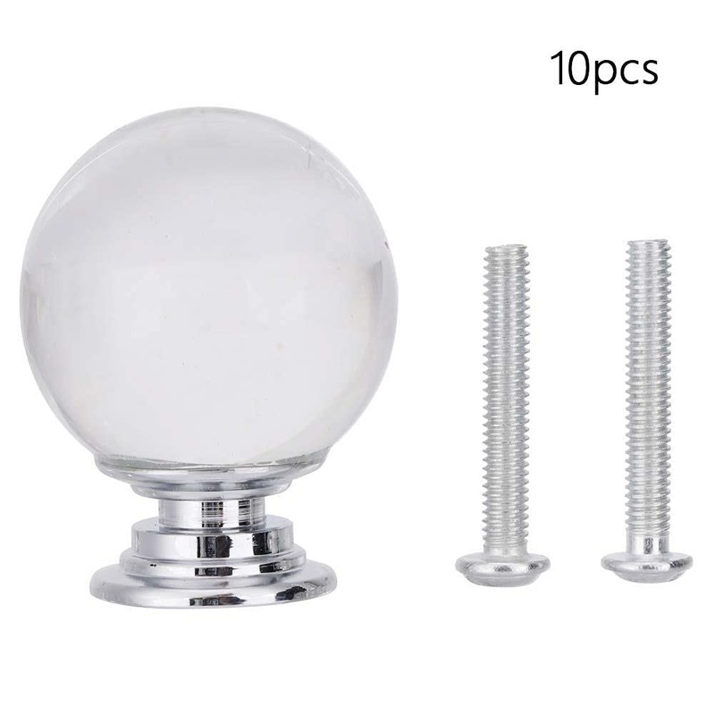 Ticfox 10pcs Crystal Glass Ball Pulls Cabinet Door Knobs Cupboard