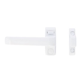 Amig - Locking Handle for Doors and Windows Mod. Gamma | 122 x 70 mm | Rosette | Left | Interior Doors and Windows | Without Square, White Aluminium