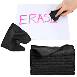 Tanlade Microfiber Cleaning Cloth 6"x6" Cleaning Rags Reasonable Kitchen Towels Microfiber Towels Cars Wash Dry Erase Cloth (Black,30 Pcs)
