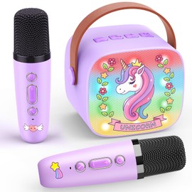 Dislocati Karaoke Machine 2 Microphones for Kids, Unicorn Gifts for Girls Kids Microphone Birthday Presents Girls Toys Age 3-12 Year Old Girls Gifts Christmas Xmas Gifts for Kids Karaoke Microphones