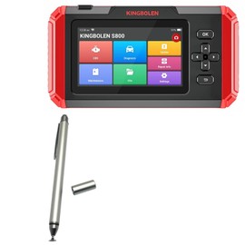 BoxWave Stylus Pen Compatible with KINGBOLEN S800 OBD2 Scanner - DualTip Capacitive Stylus, Fiber Tip Disc Tip Capacitive Stylus Pen - Metallic Silver