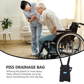 EXCEART Urine Bag Cover Catheter Bag Stabilization Device Urinary Drainage Foley Catheter Bag Holder (1500 Ml) with Adjustable Shoulder Strap For Home Travel Wheelchair