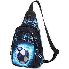 Bluboon Small Sling Bag Crossbody Bags Camouflage Fanny Packs Chest Bag Travel Chest Bag Gifts for Boys (graffiti-football)