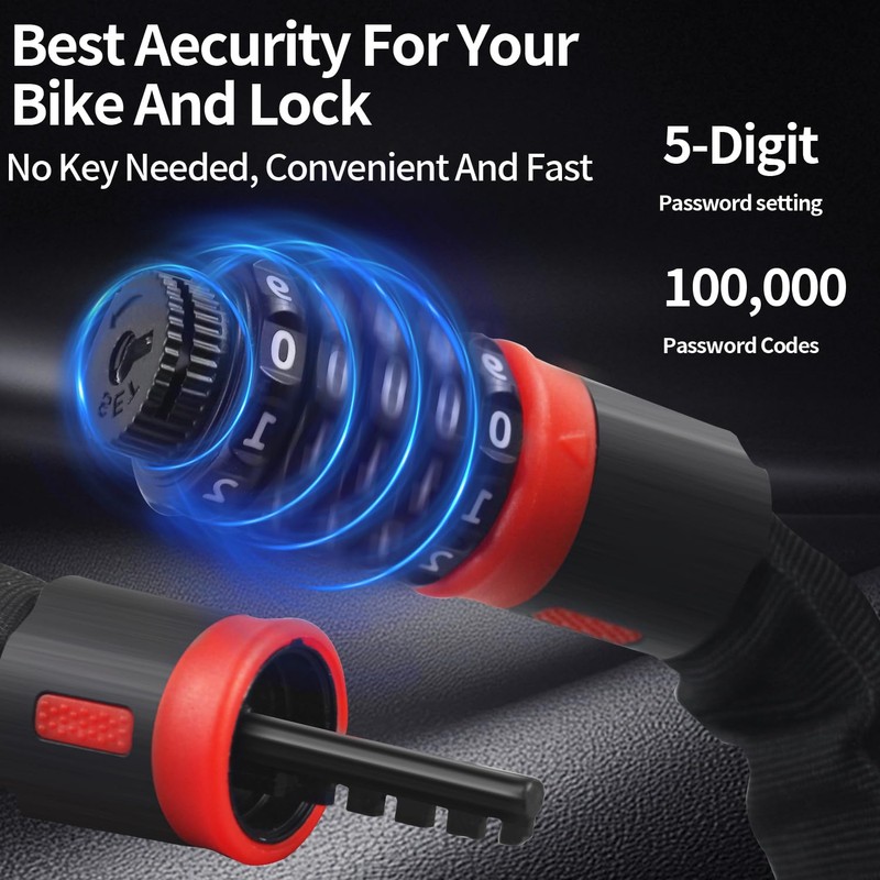 SISAV Heavy Duty Bike Chain Lock 3.2FT with 5 Digit