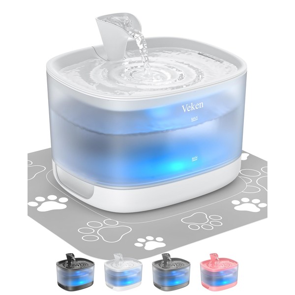 Veken Cat Water Fountain with Detachable Tank, Easy to Clean
