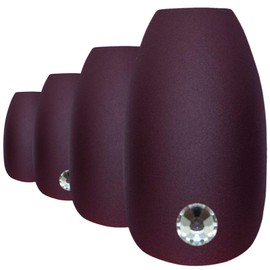 Bling Art False Nails Brown Matt Ballerina Coffin 24 False Nails Long Tips with Glue