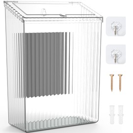 Sealegend Magnetic Lint Bin with Lid, Storage Bins Perfect for Kitchen, Fridge, Cabinet, Bathroom, Laundry Room Organization, Clear