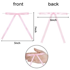 Rbenxia 50PCS Satin Ribbon Bows Twist Tie Bows Wrapping Bows for Craft DIY Gift Wedding Birthday Party Christmas Indoor Outdoor Decorations