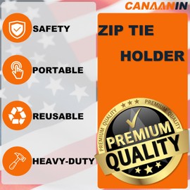 CANAANIN Zip Tie Holder Cable Tie Holder Heavy-Duty Colored Upgraded for Tool Belt Electrician Tool Tradie Bits Organized Strong Efficient Storage Reusable Portable (Gray, 4 Piece)