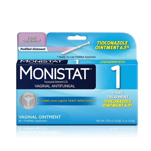 MONISTAT 1-Dose Yeast Infection Treatment For Women, 1 Prefilled Tioconazole Ointment Applicator