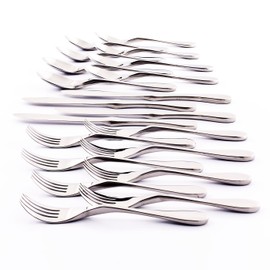 Knork Original Cutlery Utensils Flatware Set, 20 Piece, Gloss Silver