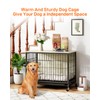 Dog Crate Furniture, 2024 Deluxe Wooden Dog Kennel with Removable
