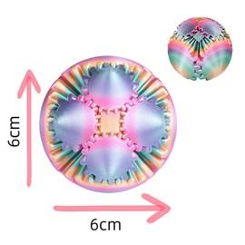 Gear Ball 3D Printed Fidget Toy Spinning Gear Sphere for Stress Relief Anxiety Fun Desk Toy for Adults Kids Stocking Filler Birthday Christmas White Elephant Gifts Lustrous Rainbow, Diameter: 2.5 In