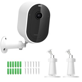 honecumi Arlocam Mount Compatible with Arlo Essential/XL Gen 2/Arlo Pro/2/3/4/Arlo Pro 5s/Ultra/Ultra 2 Cameras,360° Adjustable Wall & Ceiling Weatherproof Outdoor Security Mount for Arlocam, 2-Pack