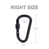 6 Pieces Upgraded Black Locking Carabiners, 3.1 Inch D-Ring Keychain