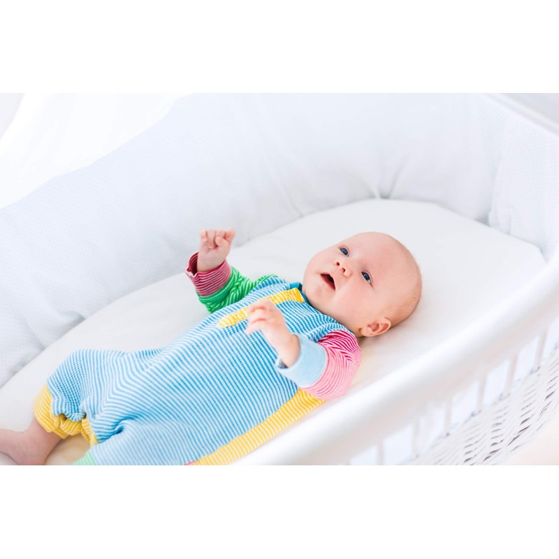 4 x Moses Basket Fitted Sheets - 100% Cotton Fitted