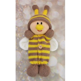 Knitting by Post Knitting Pattern Leaflet for Yummy Tummy Honey Bee Animal Easter Birthday Soft Toy A5 Leaflet