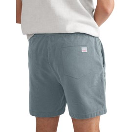 JEMLDL Corduroy Shorts for Men Elastic Waist Drawstring Lightweight Summer Beach 5 inch Inseam Shorts Men US 34 Medium Light Blue