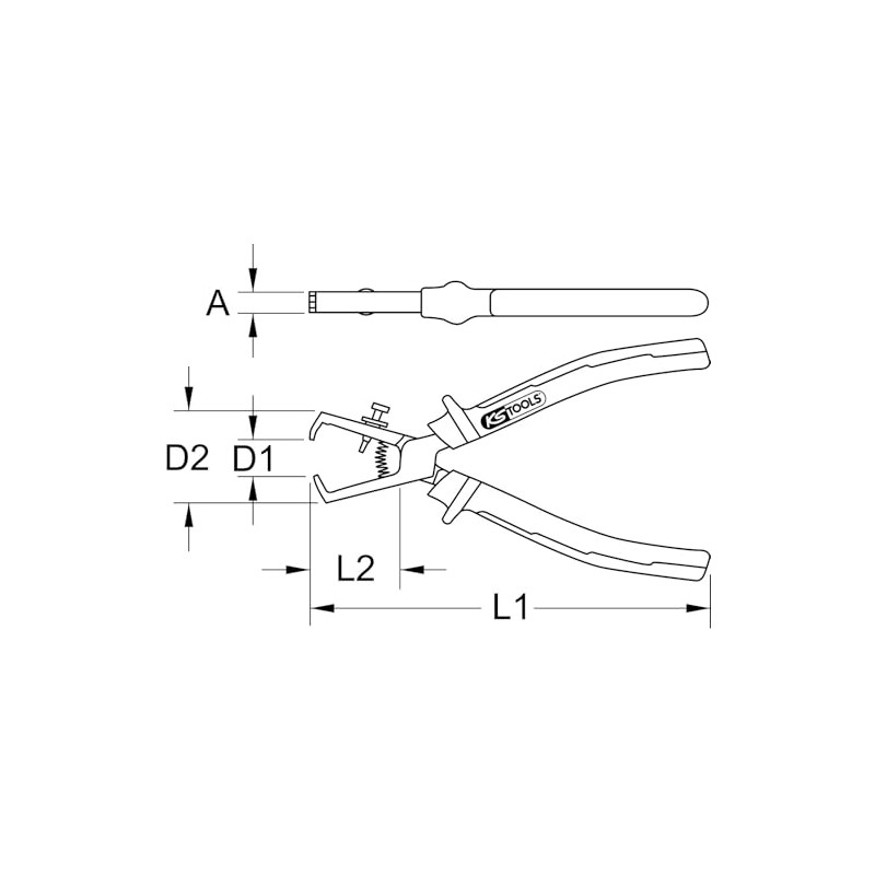 KS Tools 115.1014 ERGOTORQUE wire stripper, 180mm