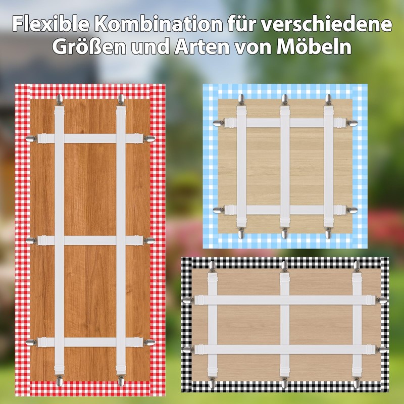 Filltown Tablecloth Clips for Outdoors, Pack of 5 Hidden Straps