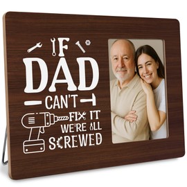 DIMSEOIUS Father Gifts Picture Frame, Funny Dad Gift from Son Daughter, If Dad Can't Fix It Family Frames Fits 4x6 Photo