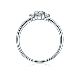 Trilani Women's Solitaire Ring 925 Sterling Silver with White Topaz Engagement Ring Proposal Ring Wedding Ring, Silver, Topaz