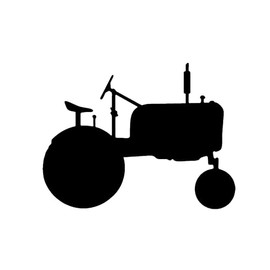 Antique Tractor Black Vinyl Decal Sticker