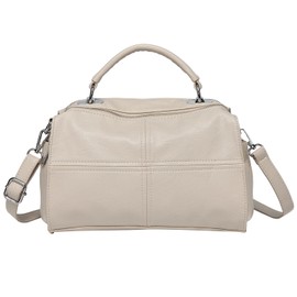 VASCHY Umhängetasche Dame, Mode Handtasche Frauen Elegant PU Leder Taschen Crossbody Bag Mit Abnehmbarem Verstellbarem Schultergurt Weiß