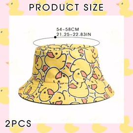 SAIIURV 2 Pcs Bucket Hats Women, Fashion Sun Cap Outdoor, Foldable Cute Bucket Hat, Double-Sided Bucket Hats, Sun Fisherman Hat, Foldable Fisherman Hat for Travel Beach Hiking, Shopping (Yellow)