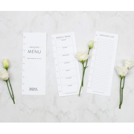 BetterNote Skinny Menu Grocery List Refills for Disc Notebooks, Fits Levenger Circa, Happy Planner, TUL, Staples Arc, InkWell Press, Half Sheet Page, Classic (9-Disc, 3.5"x9.25")