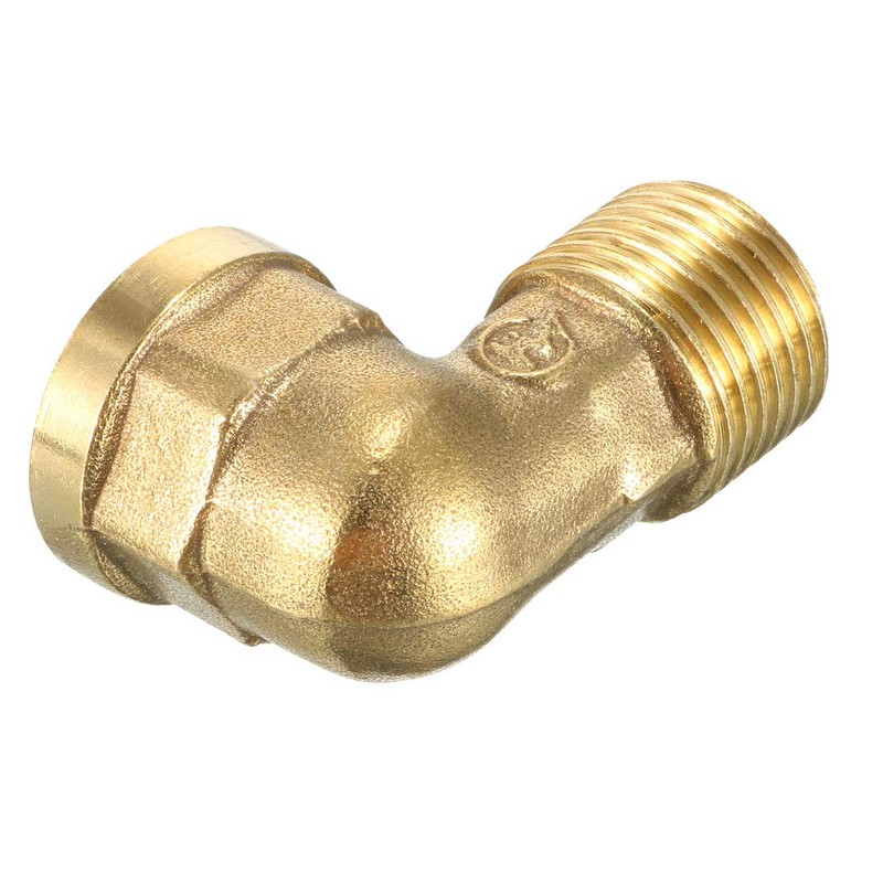 sourcing map Brass Elbow Pipe Fitting 90 Degree 1/2 BSP