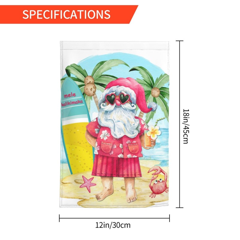 Mele Kalikimaka Hawaii Christmas in july Beach Santa Claus Garden