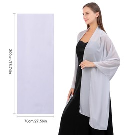 Bomiclss Shawls and Wraps,Sheer Soft Chiffon Shawls and Wraps for Women, 200 * 70 cm Fashion Shawl for Weddings Bridal Bridesmaids Proms Parties Evening Party Dresses Travel Scarf (White)