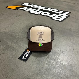 Tennis & Tequila Trucker Hat | Vintage Cowboy Cowgirl Western Trendy | Premium Mesh Foam Snapback Hat for Men & Women (US, Alpha, One Size, Black)