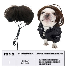 Elionless Pet Wigs, Dog Halloween Costume Dog Cat Cosplay Wig Funny Headwear Halloween Christmas Parties Festivals Fancy Dress Outfit for Small Medium Large Dogs